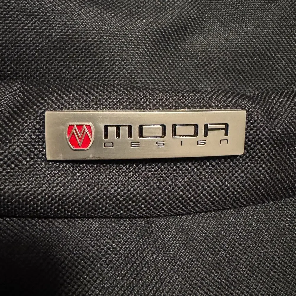 MODA Design Black Canvas Messenger Bag Small Carry On Flight Shoulder Tote